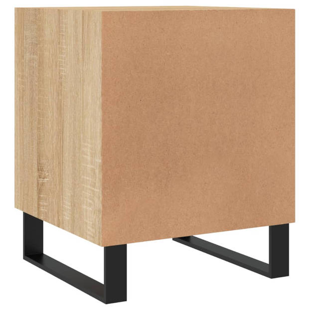 vidaXL Nachtkastjes 2 st 40x40x50 cm bewerkt hout sonoma eikenkleurig