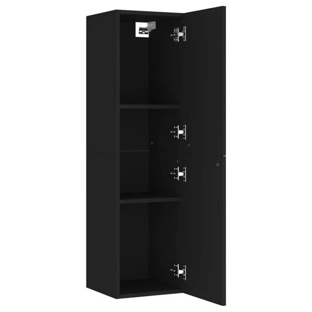 The Living Store Wandkast X - Televisiekast - 30.5 x 30 x 110 cm - Zwart