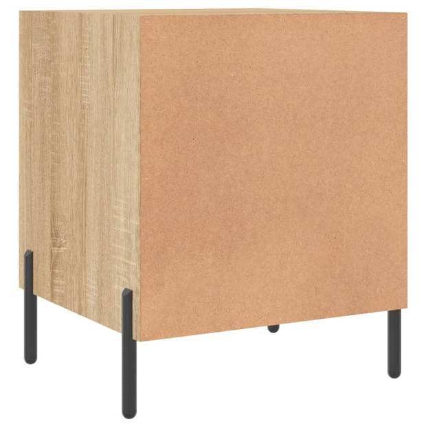 vidaXL Nachtkastjes 2 st 40x40x50 cm bewerkt hout sonoma eikenkleurig