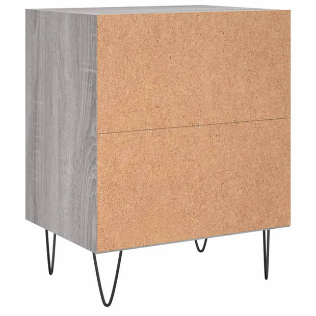 vidaXL Nachtkastjes 2 st 40x30x50 cm bewerkt hout grijs sonoma eiken