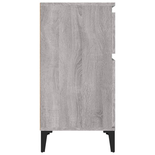 vidaXL Nachtkastje 40x35x70 cm bewerkt hout grijs sonoma eikenkleurig