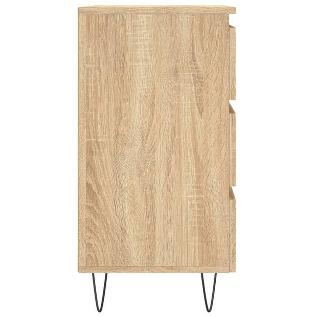 vidaXL Nachtkastjes 2 st 40x35x69 cm bewerkt hout sonoma eikenkleurig