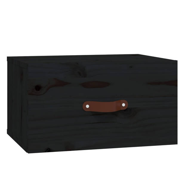 vidaXL Nachtkastjes 2 st wandgemonteerd 40x29,5x22 cm zwart