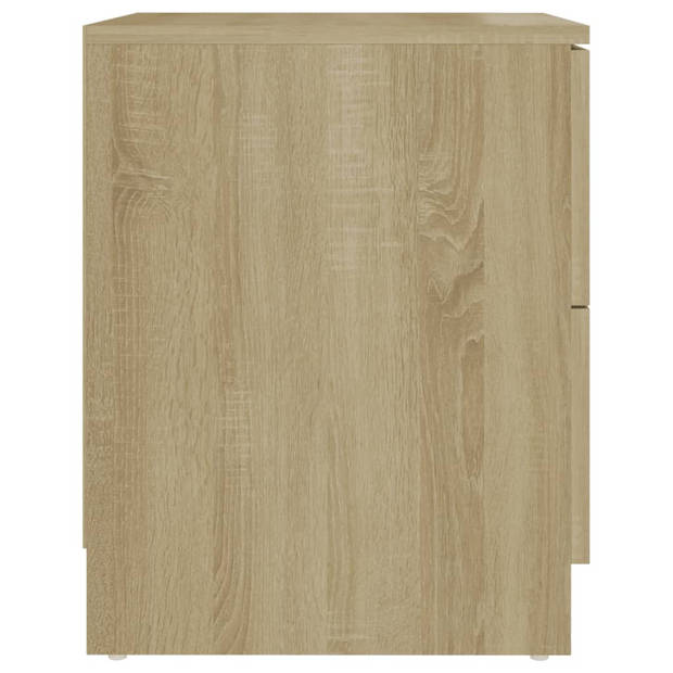 vidaXL Nachtkastjes 2 st 40x40x50 cm bewerkt hout sonoma eikenkleurig