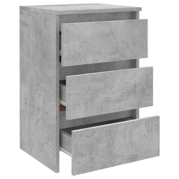 vidaXL Nachtkastje 40x35x62,5 cm bewerkt hout betongrijs