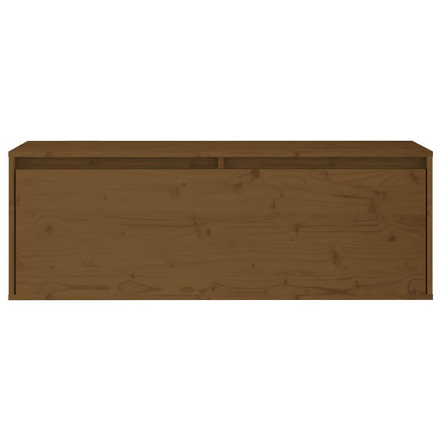 The Living Store TV-meubel Hangkast - Massief Grenenhout - 100 x 30 x 35 cm (B x D x H) - Honingbruin