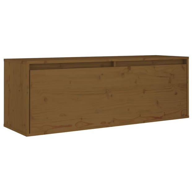 The Living Store TV-meubel Hangkast - Massief Grenenhout - 100 x 30 x 35 cm (B x D x H) - Honingbruin