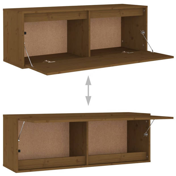 The Living Store Klassieke Televisiekasten Hangkasten Massief Grenenhout - 80x30x35 cm / 100x30x35 cm / 30x30x80 cm -