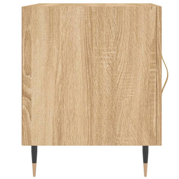 vidaXL Nachtkastjes 2 st 40x40x50 cm bewerkt hout sonoma eikenkleurig