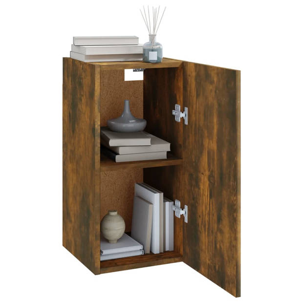 The Living Store Hangend tv-meubel - Gerookt eiken - 30.5 x 30 x 60 cm - Modern