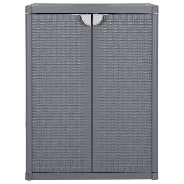 vidaXL Tuinkast 65x45x88 cm polypropeen rattan grijs