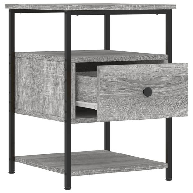 vidaXL Nachtkastjes 2 st 40x42x56 cm bewerkt hout grijs sonoma eiken