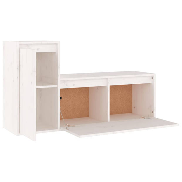 The Living Store Klassieke Televisiekasten - Massief Grenenhout - Wandmeubelen - 80 x 30 x 35 cm - 30 x 30 x 60 cm