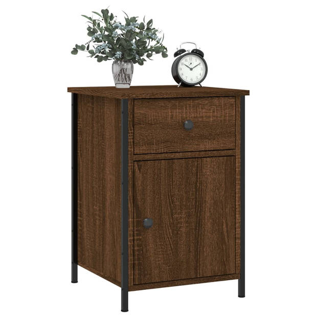 vidaXL Nachtkastjes 2 st 40x42x60 cm bewerkt hout bruin eikenkleur