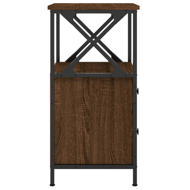 vidaXL Nachtkastjes 2 st 34x35,5x70 cm bewerkt hout bruin eikenkleur