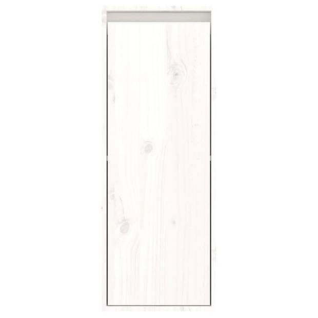The Living Store Wandkast - Massief grenenhout - 30 x 30 x 80 cm - Wit