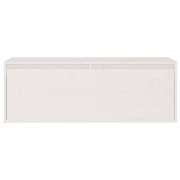 The Living Store Televisiemeubel Classic - 100 x 30 x 35 cm - Wit - Massief grenenhout
