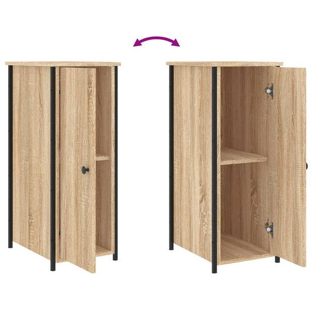 vidaXL Nachtkastjes 2 st 32x42x80 cm bewerkt hout sonoma eikenkleurig