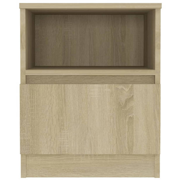 vidaXL Nachtkastjes 2 st 40x40x50 cm bewerkt hout sonoma eikenkleurig