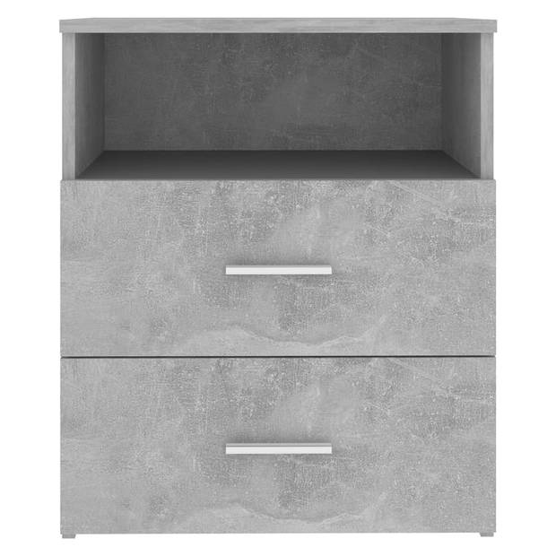 The Living Store Bedkastjes - Betongrijs - 50 x 32 x 60 cm - 2 lades - Stabiel en stevig