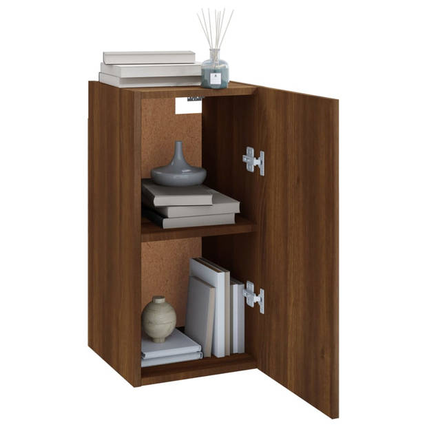 The Living Store Wandkast - Bruineiken - 30.5 x 30 x 60 cm - Bewerkt hout