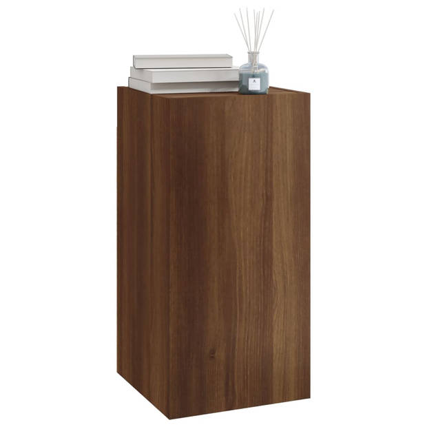 The Living Store Wandkast - Bruineiken - 30.5 x 30 x 60 cm - Bewerkt hout