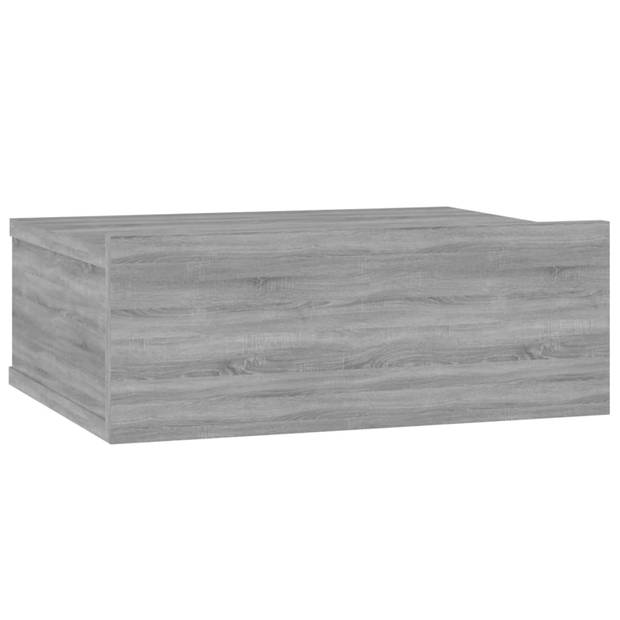 vidaXL Nachtkastjes 2 st zwevend 40x30x15 cm bewerkt hout grijs sonoma