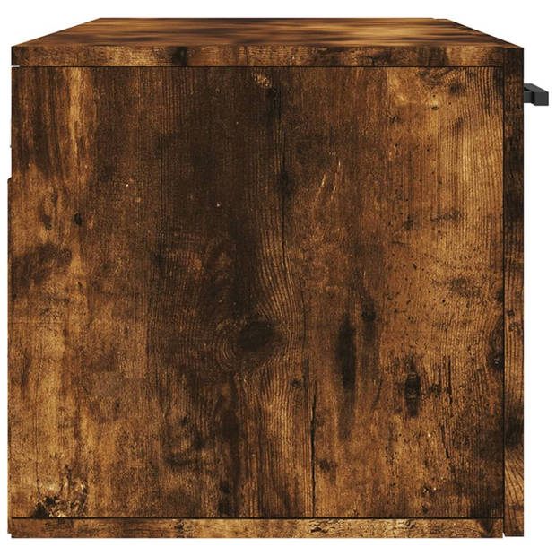 The Living Store Wandkast Gerookt Eiken - 100 x 36.5 x 35 cm - Zwevende kast