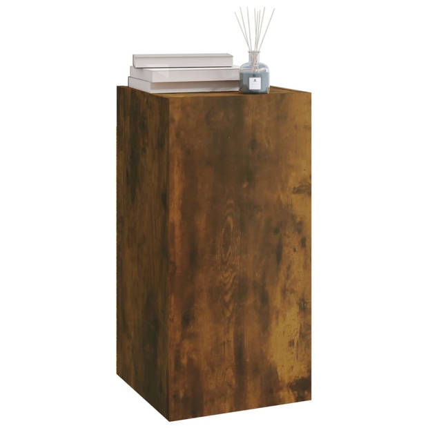 The Living Store Hangend TV-meubel - Moderne Stijl - Wandkasten - 30.5 x 30 x 60 cm - Gerookt Eiken