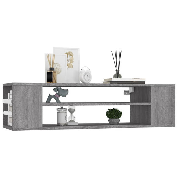 The Living Store Hangende Tv-kast - Grijs Sonoma Eiken - 100x30x26.5 cm