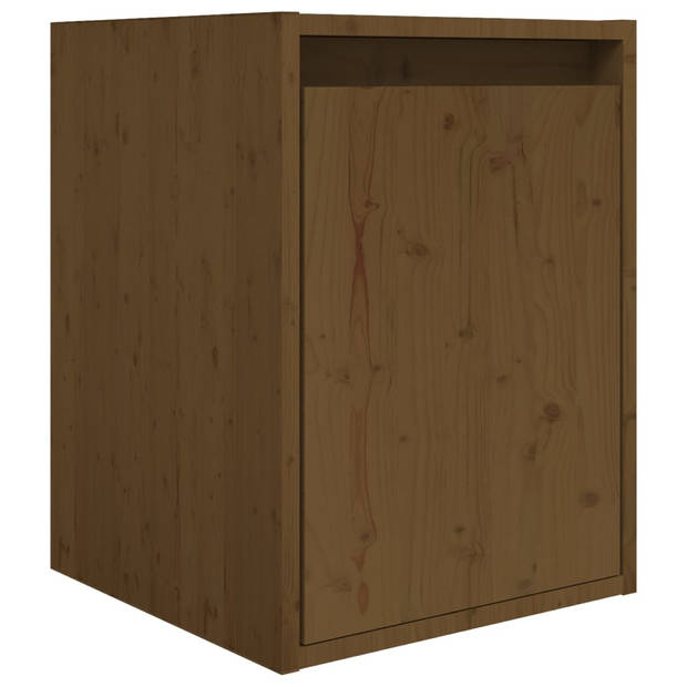 The Living Store TV-meubel - Hangkast van massief grenenhout - 30 x 30 x 40 cm - 30 x 30 x 100 cm - Honingbruin