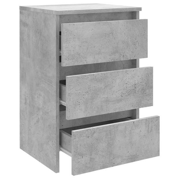 vidaXL Nachtkastjes 2 st 40x35x62,5 cm bewerkt hout betongrijs