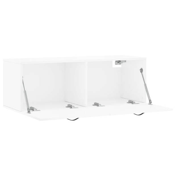 The Living Store Wandkast - Hoogglans wit - 60 x 36.5 x 35 cm - Duurzaam materiaal