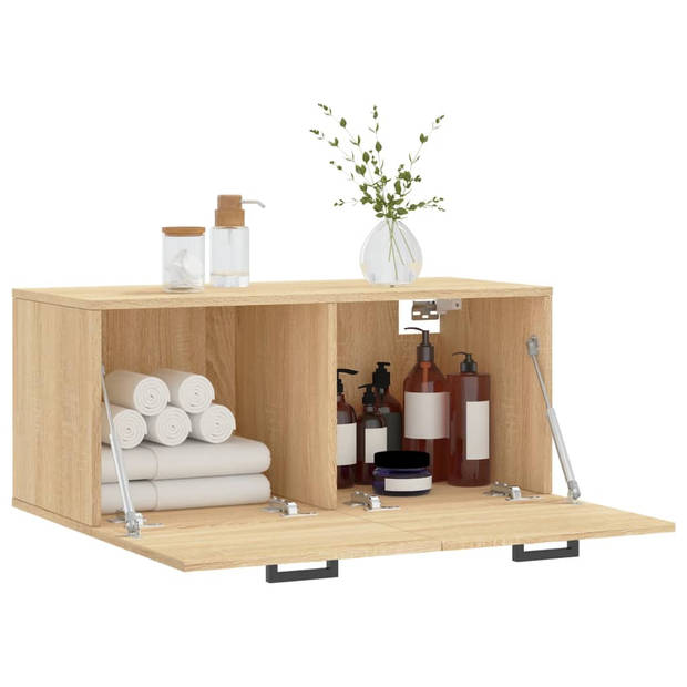 The Living Store Wandkast - Wandgemonteerd - Sonoma Eiken - 80 x 36.5 x 35 cm - Duurzaam materiaal