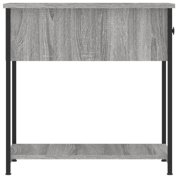 vidaXL Nachtkastje 30x60x60 cm bewerkt hout grijs sonoma eikenkleurig