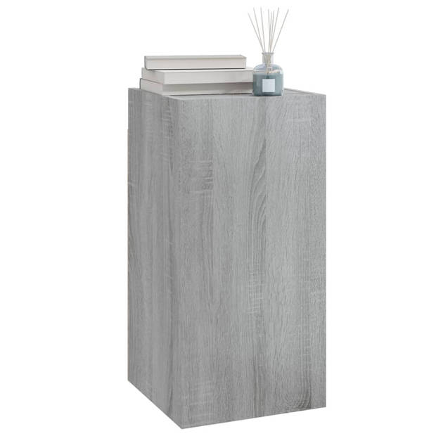 The Living Store Hangend tv-meubel - Grijs Sonoma Eiken - 30.5 x 30 x 60 cm - Bewerkt hout - Set van 2