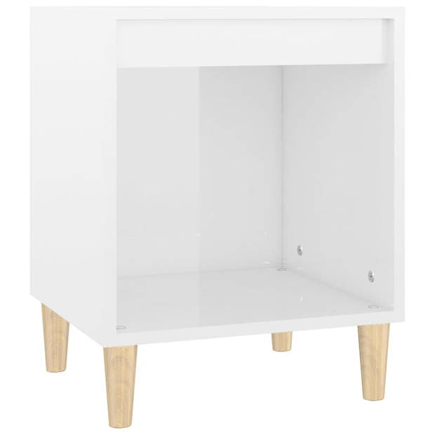 The Living Store Bedkast - Hoogglans wit - 40 x 35 x 50 cm (set van 2)