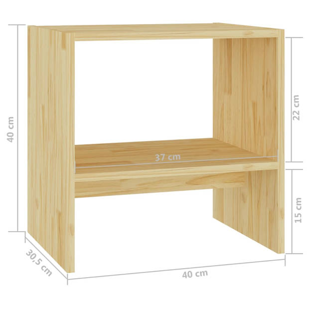 vidaXL Nachtkastjes 2 st 40x30,5x40 cm massief grenenhout