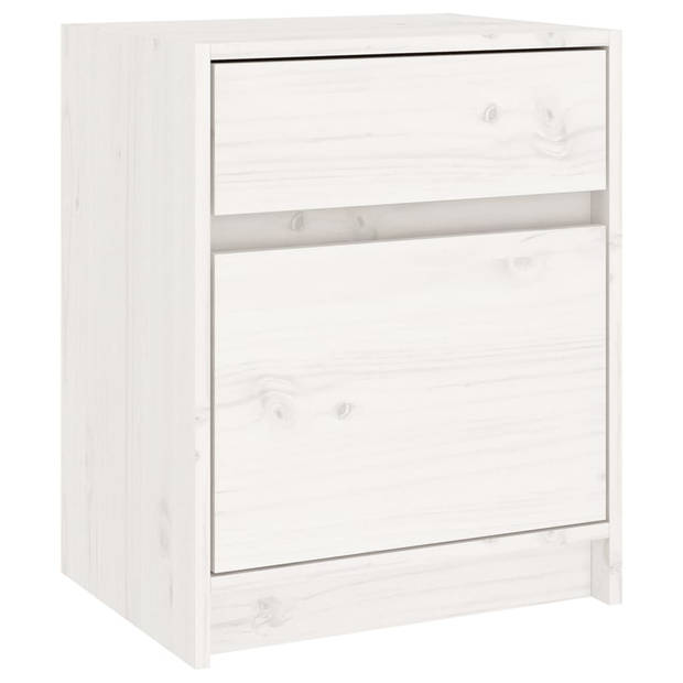 vidaXL Nachtkastjes 2 st 40x31x50 cm massief grenenhout wit