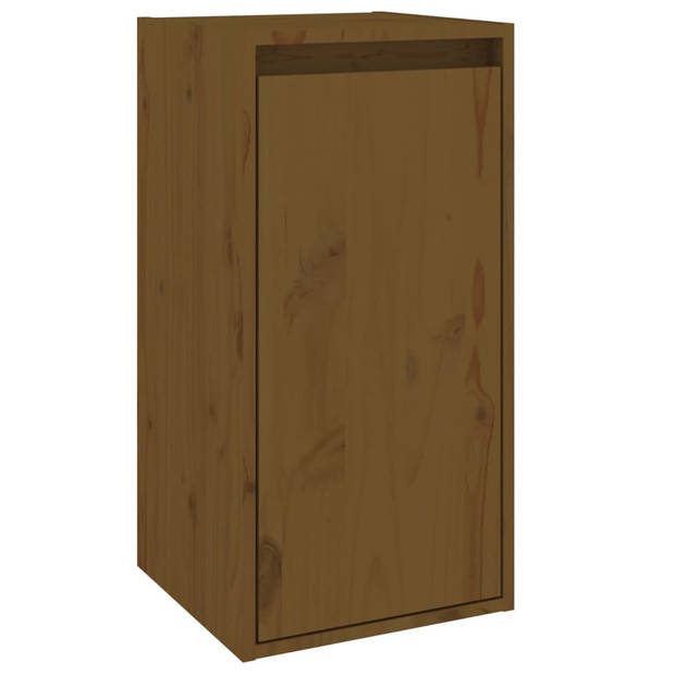 The Living Store Tv-meubel set - Grenenhout - Honingbruin - 60x30x35cm - 30x30x40cm - 30x30x60cm