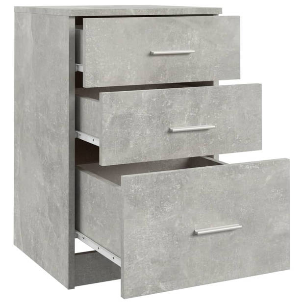 vidaXL Nachtkastje 40x40x63 cm bewerkt hout betongrijs