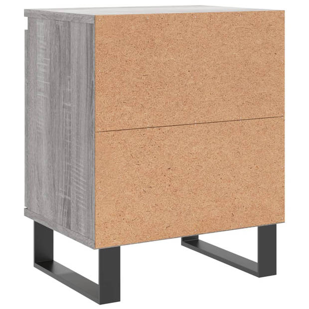 The Living Store Bedkasten - Grijs Sonoma Eiken - 40 x 30 x 50 cm - Bewerkt hout en ijzer