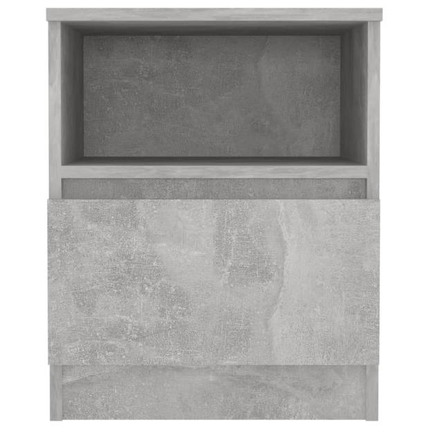 vidaXL Nachtkastjes 2 st 40x40x50 cm bewerkt hout betongrijs