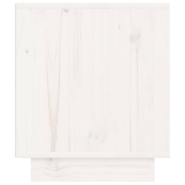 vidaXL Nachtkastje 40x34x40 cm massief grenenhout wit
