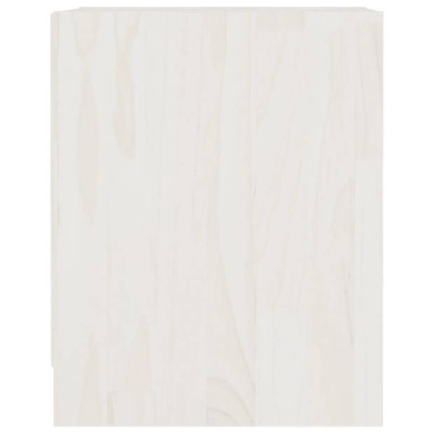 vidaXL Nachtkastjes 2 st 35,5x33,5x41,5 cm massief grenenhout wit