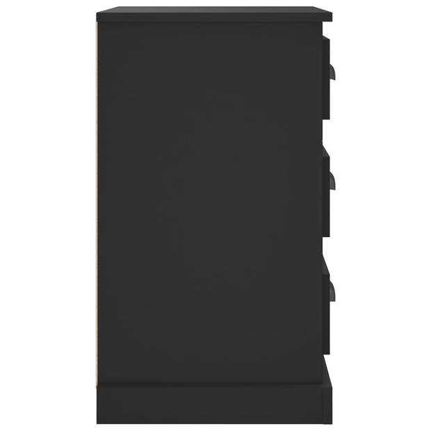 vidaXL Nachtkastje 39x39x67 cm bewerkt hout zwart