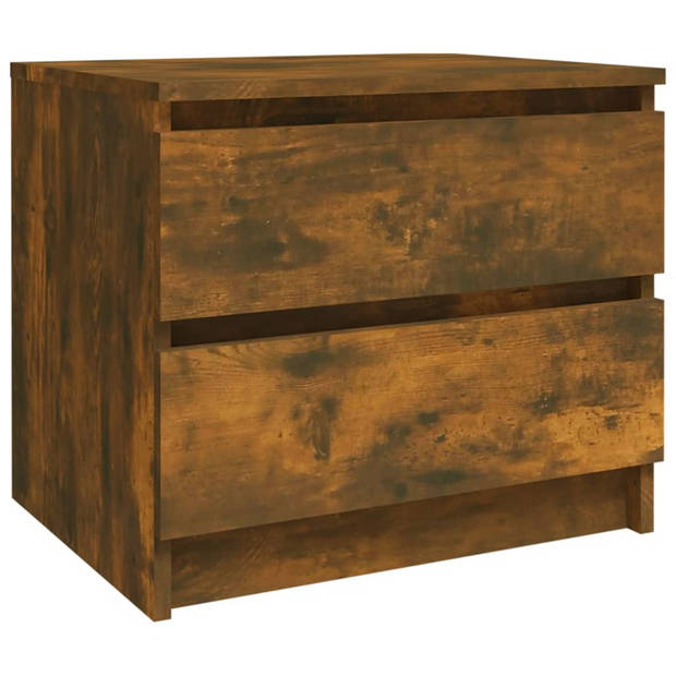 vidaXL Nachtkastjes 2 st 50x39x43,5 cm bewerkt hout gerookt eikenkleur