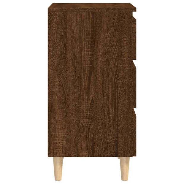 vidaXL Nachtkastje met houten poten 40x35x69 cm bruin eikenkleur