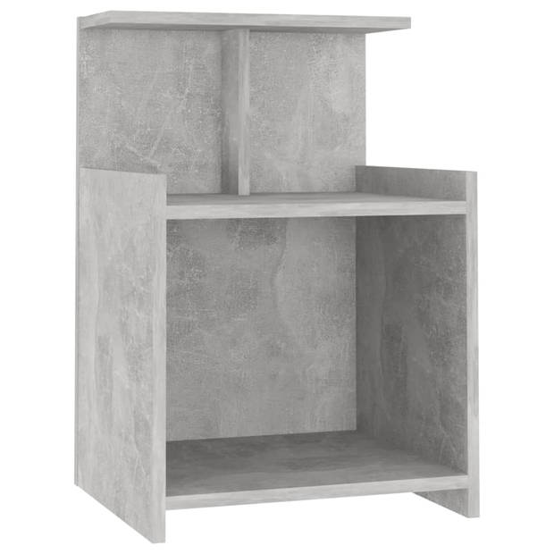 vidaXL Nachtkastjes 2 st 40x35x60 cm bewerkt hout betongrijs