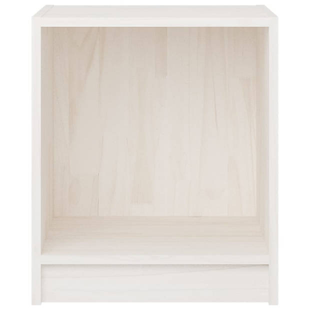 vidaXL Nachtkastjes 2 st 35,5x33,5x41,5 cm massief grenenhout wit
